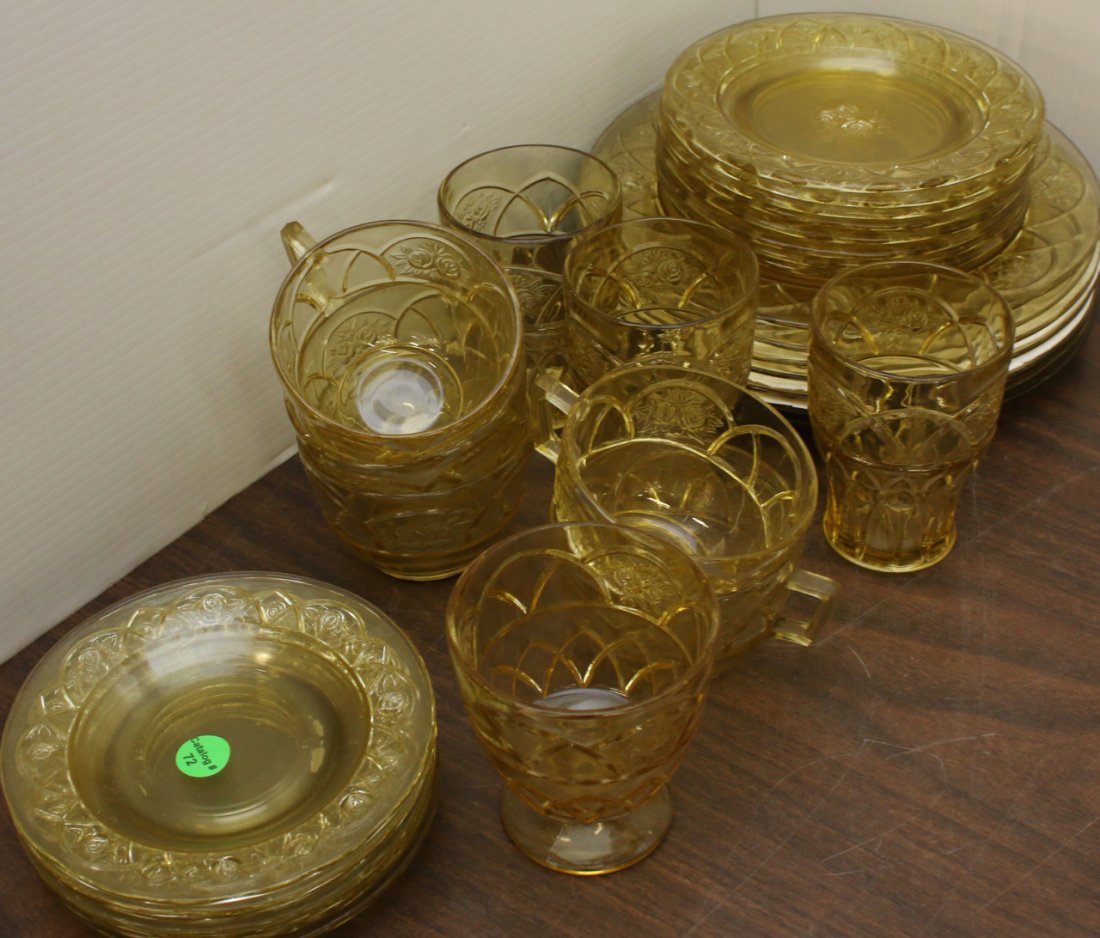 AMBER ROSEMARY DEPRESSION GLASS DISH LOT (1 of 1)