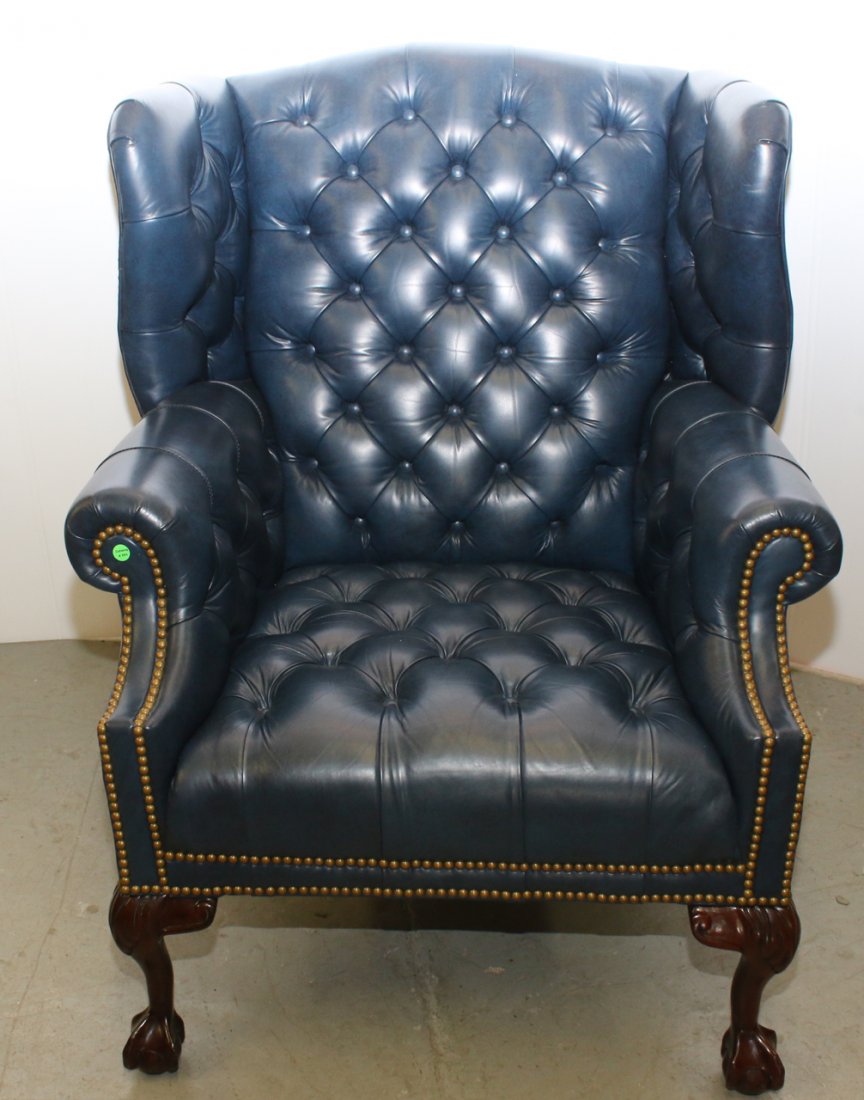 LEATHER WING CHAIR (1 of 4)