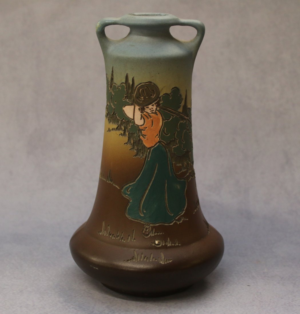 WELLER "DICKENSWARE" VASE (1 of 3)