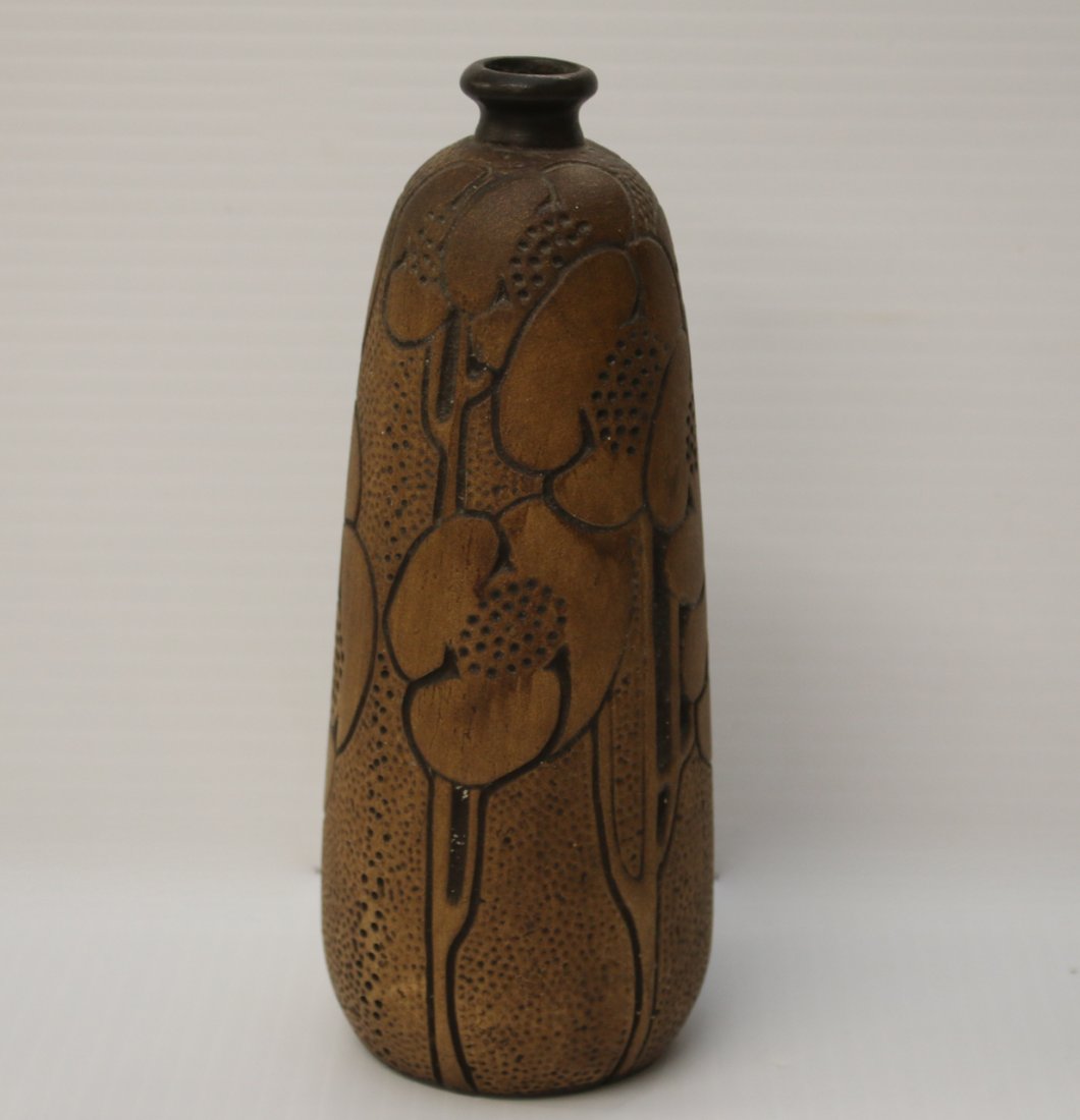 WELLER "BURNTWOOD" VASE (1 of 3)