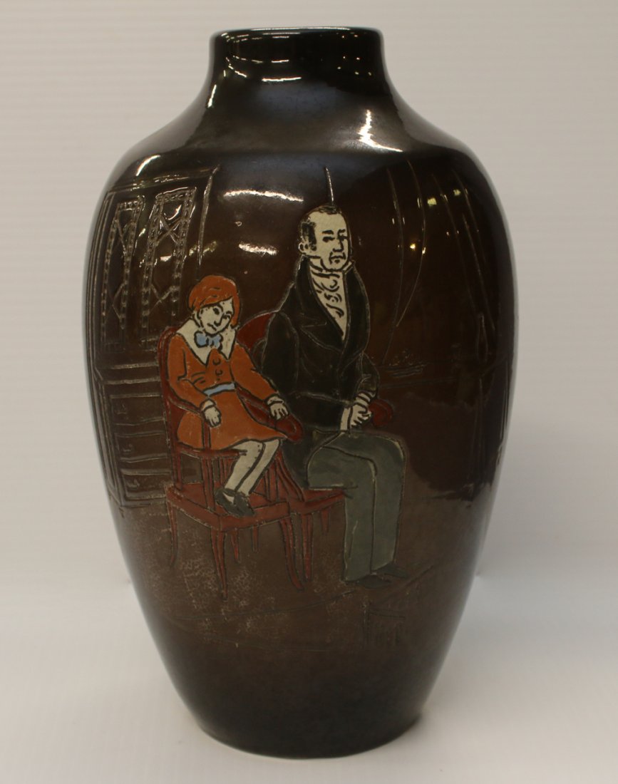 WELLER "DICKENSWARE" VASE (1 of 4)