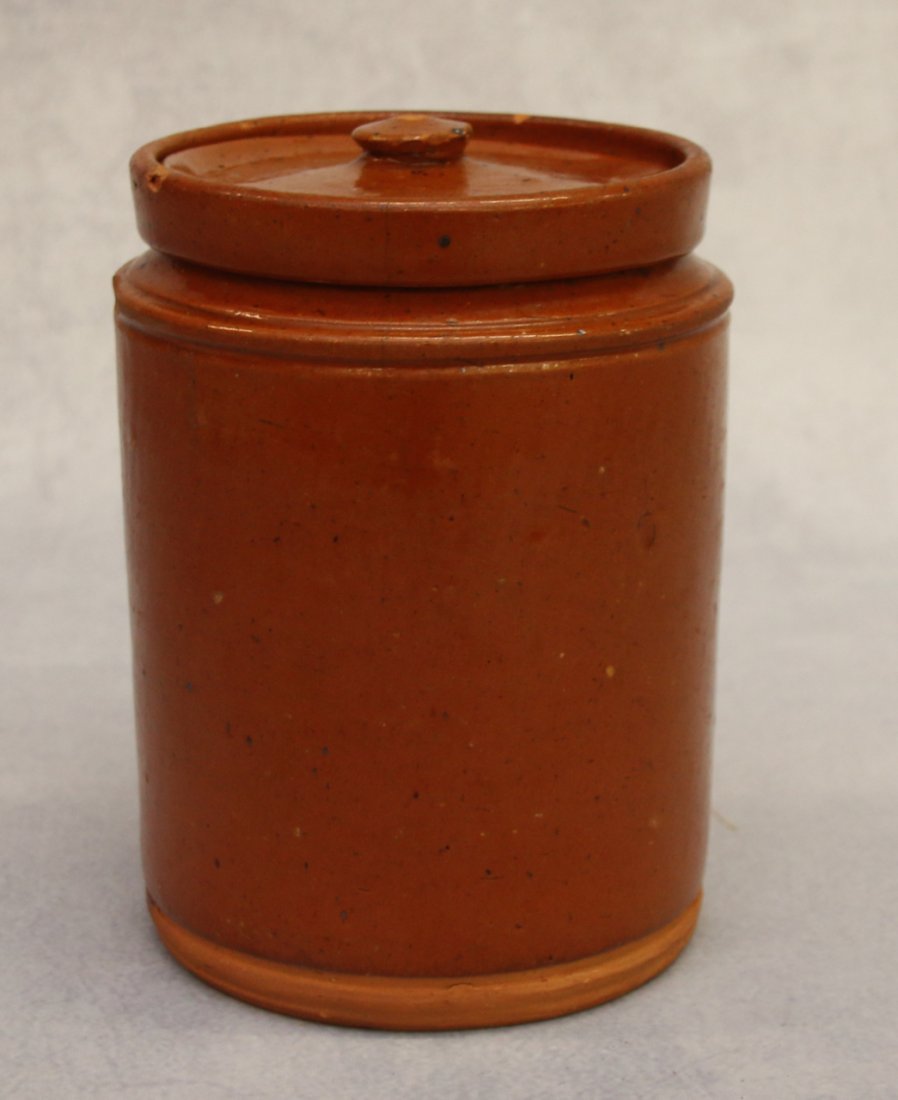 REDWARE STORAGE JAR WITH LID (1 of 6)