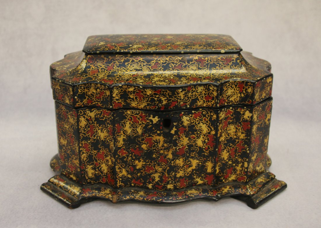 PAPER MACHE TEA CADDY (1 of 4)