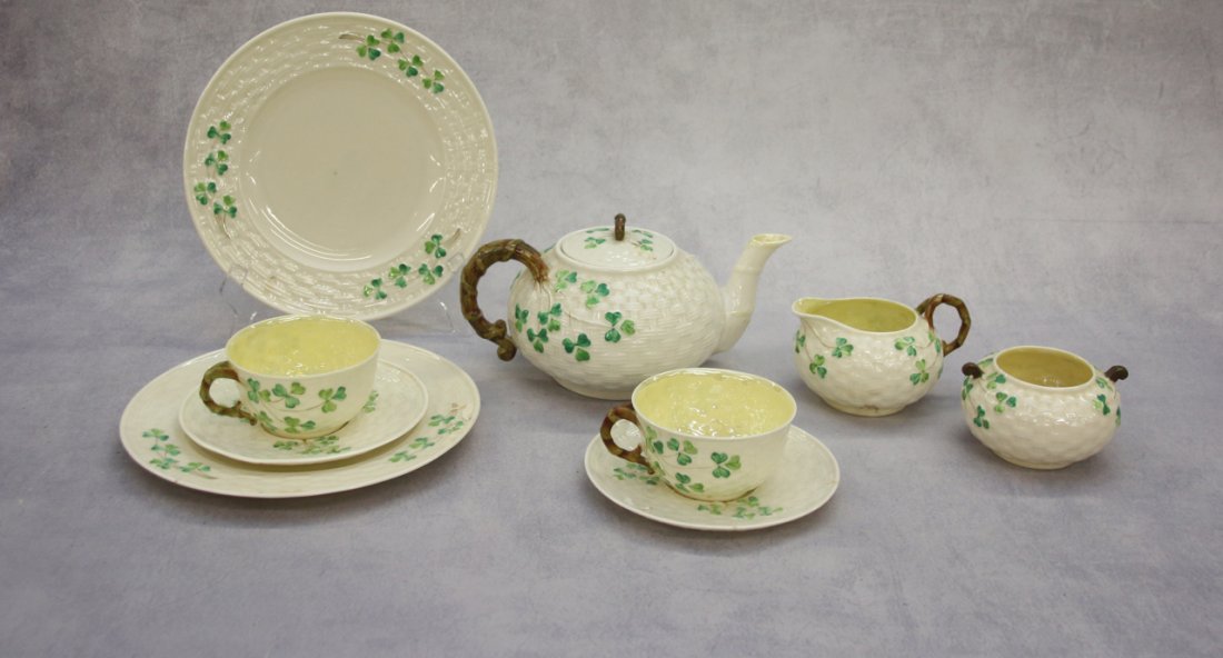 BELLEEK TEA SET (1 of 2)