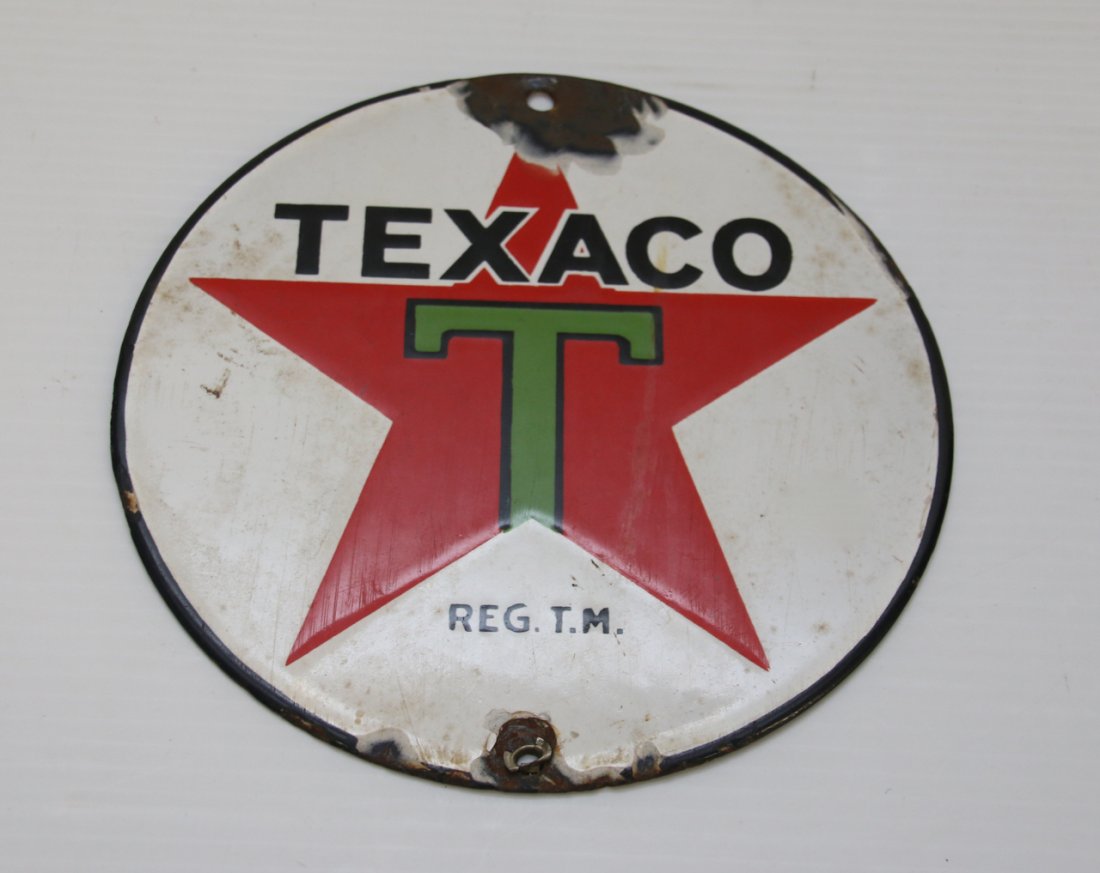 ENAMELED TEXACO ADV. SIGN (1 of 2)