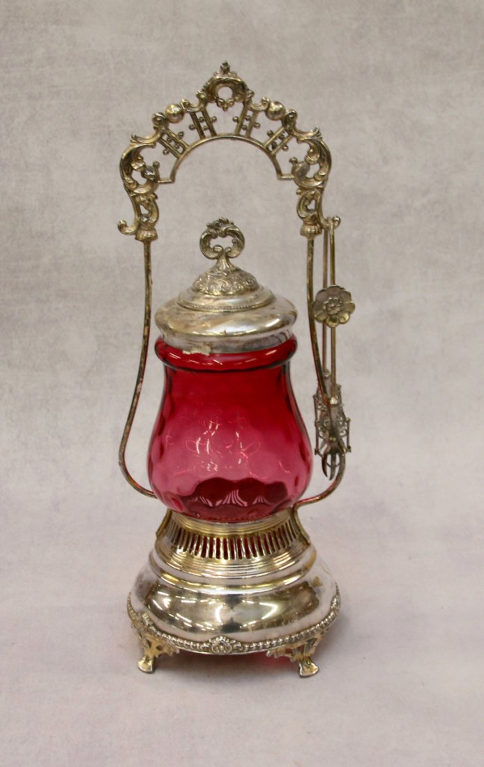 SILVER PLATED PICKLE CASTER (1 of 2)