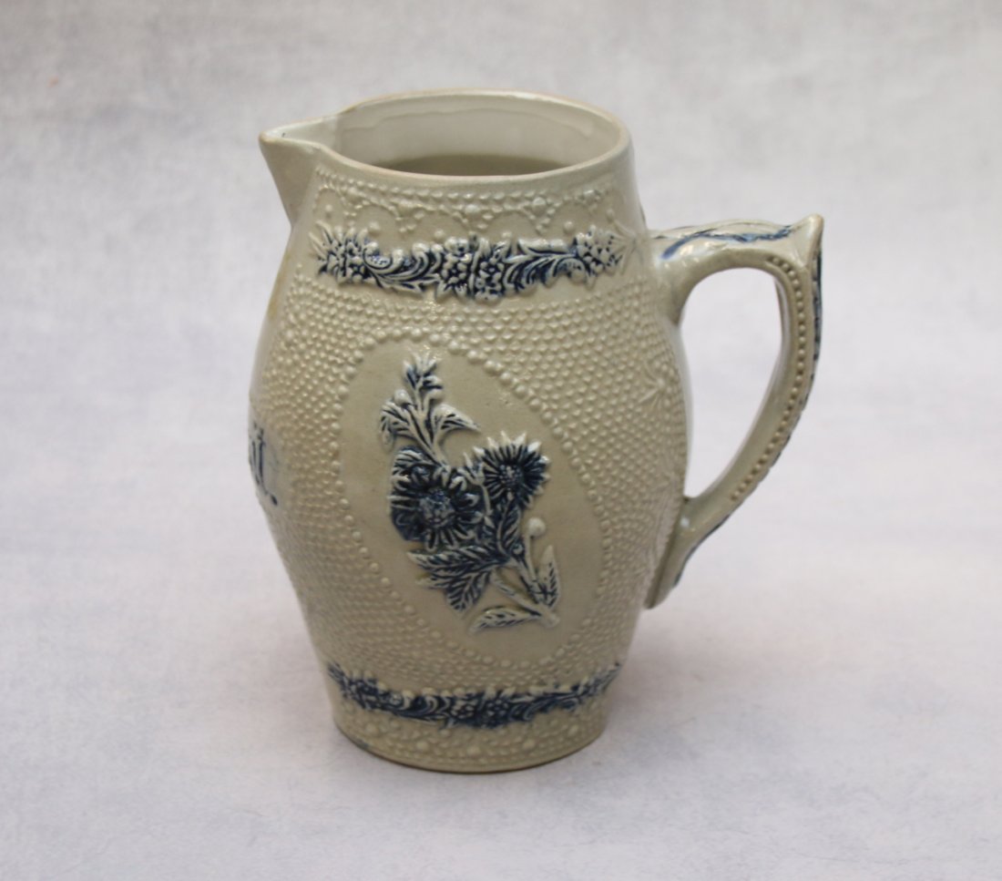 BLUE DECORATED SALT GLAZED PITCHER (1 of 3)