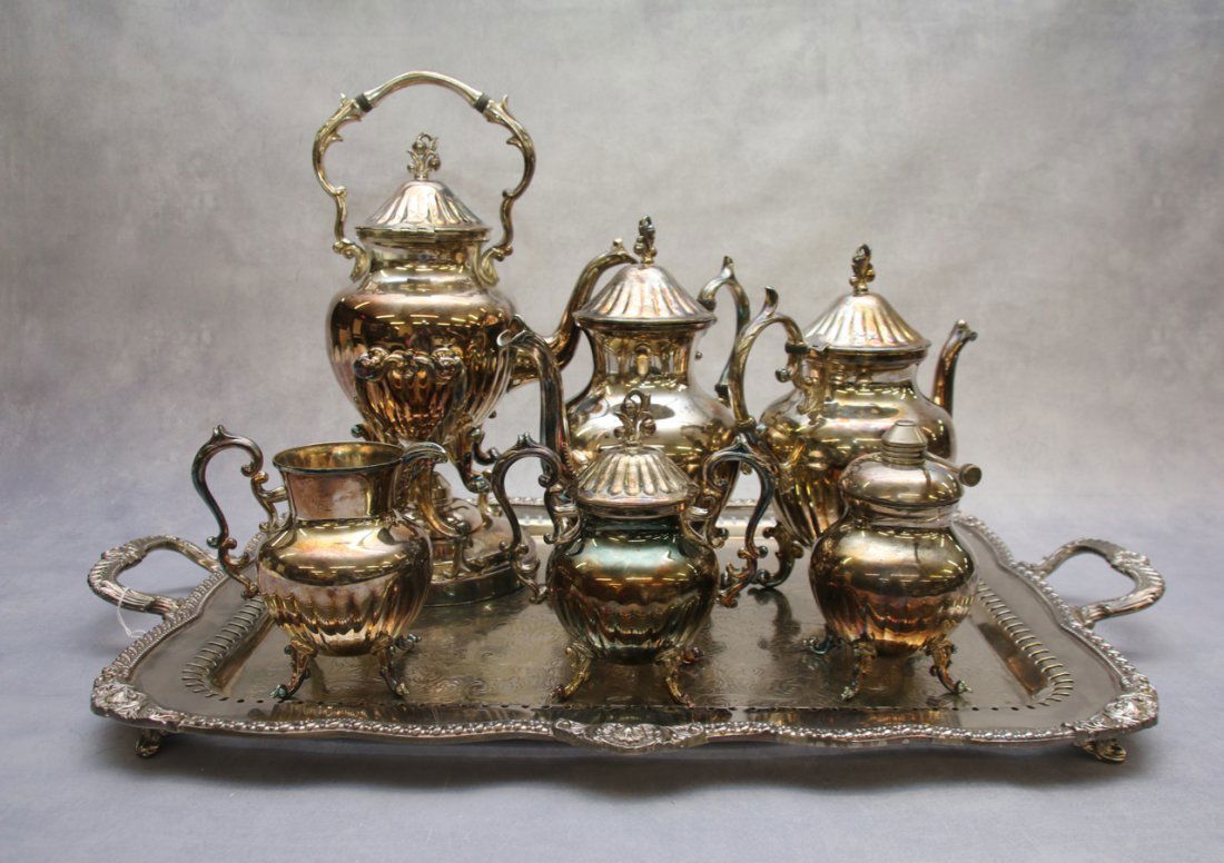 SILVER PLATED TEA SERVICE (1 of 6)