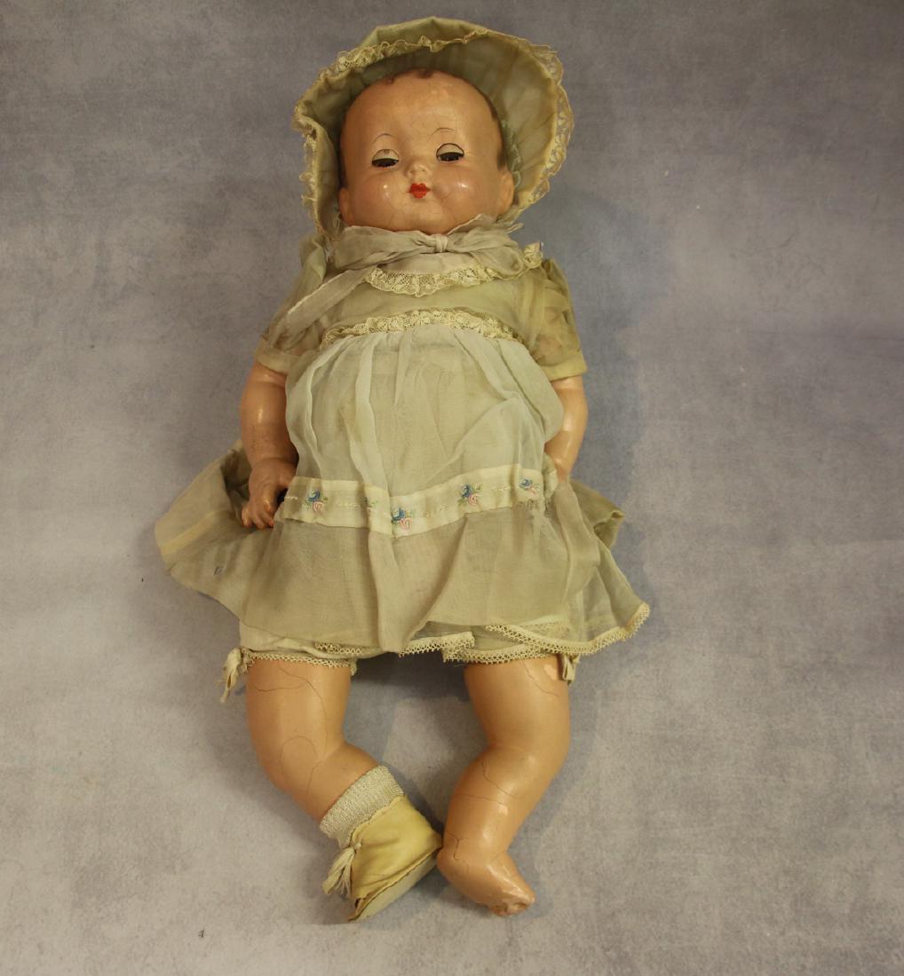 SLEEPY EYE DOLL: COMPOSITION DOLL - CLOSED MOUTH - MARKED EFFANBEE ON BACK DIMENSIONS: 18" LONG
