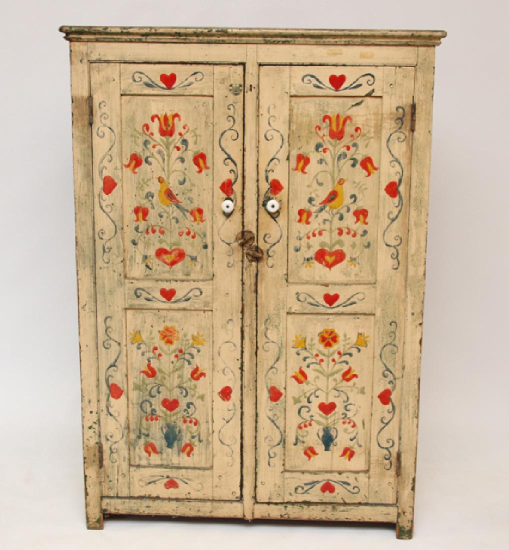 PAINTED TWO DOOR CUPBOARD (1 of 6)