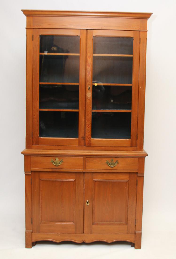 TWO PIECE PINE CUPBOARD (1 of 4)