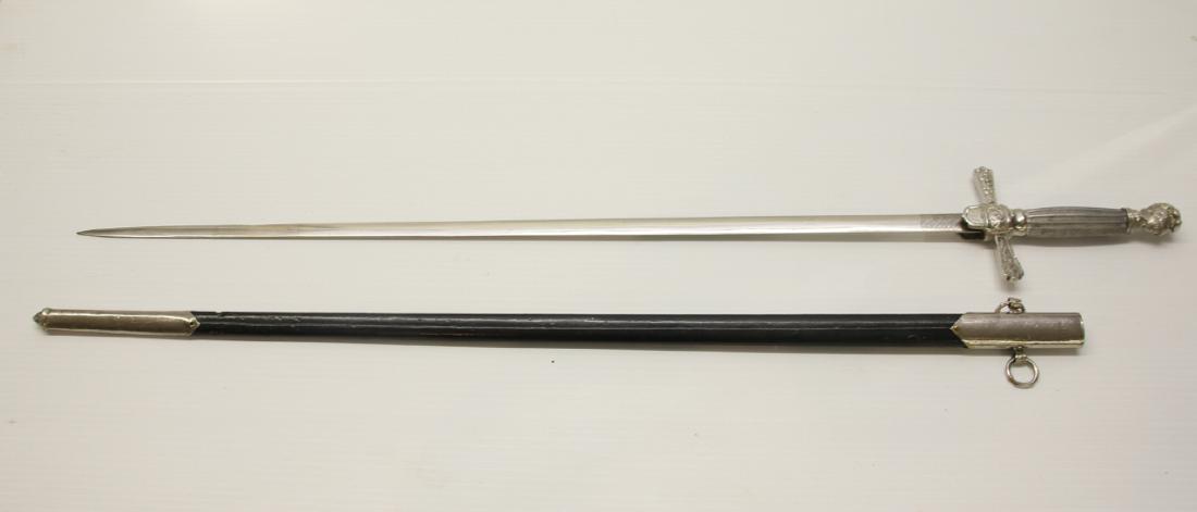 ANTIQUE FRATERNAL SWORD: MFG. CO. HENDERSON AMES - BLADE MARKED CENTRAL CITY CONSISTORY EXCELLENT BLADE CONDITION DIMENSIONS: 28" BLADE