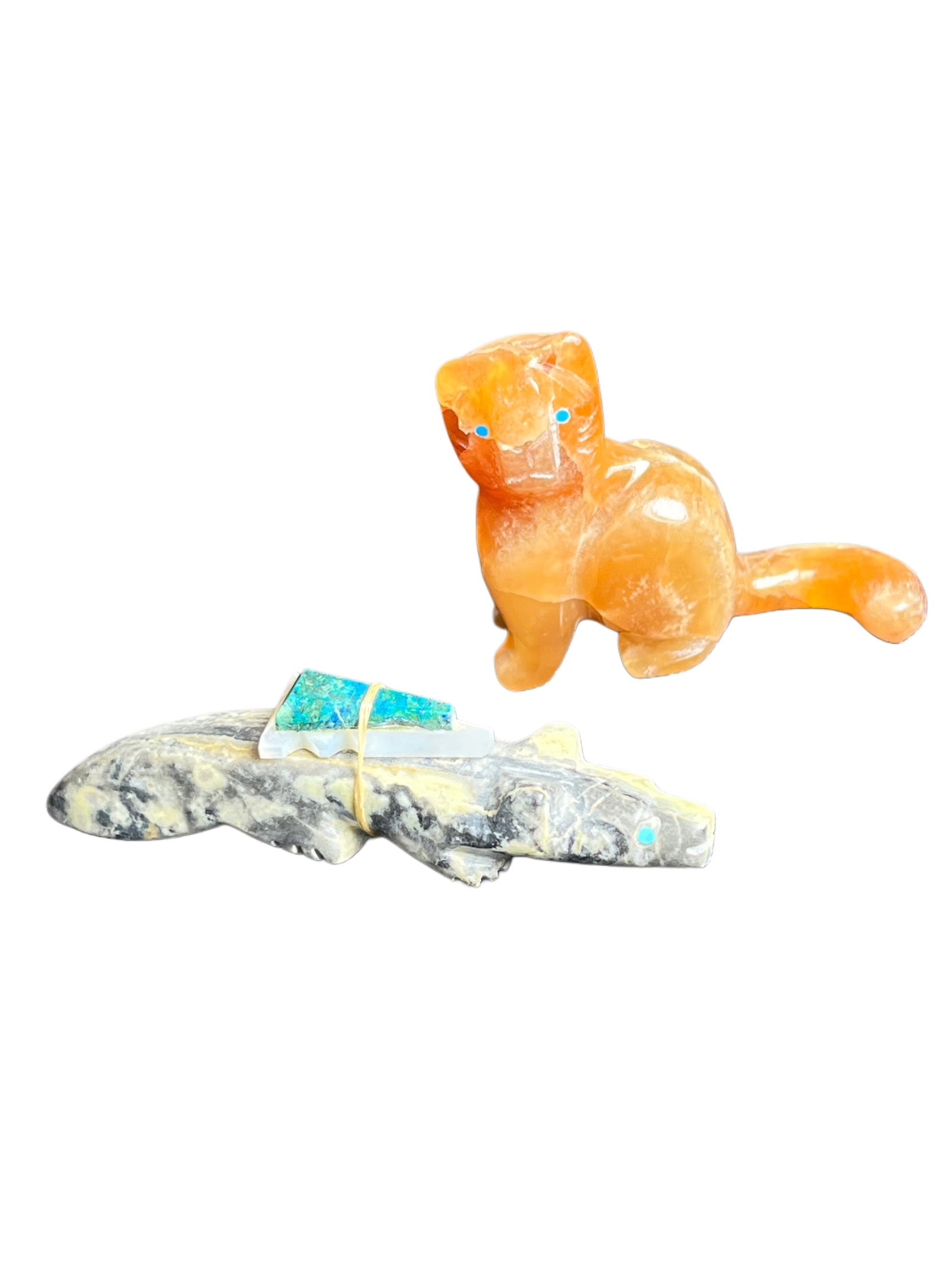 Onyx Cat & Stone  Wolf Fetishes (1 of 8)