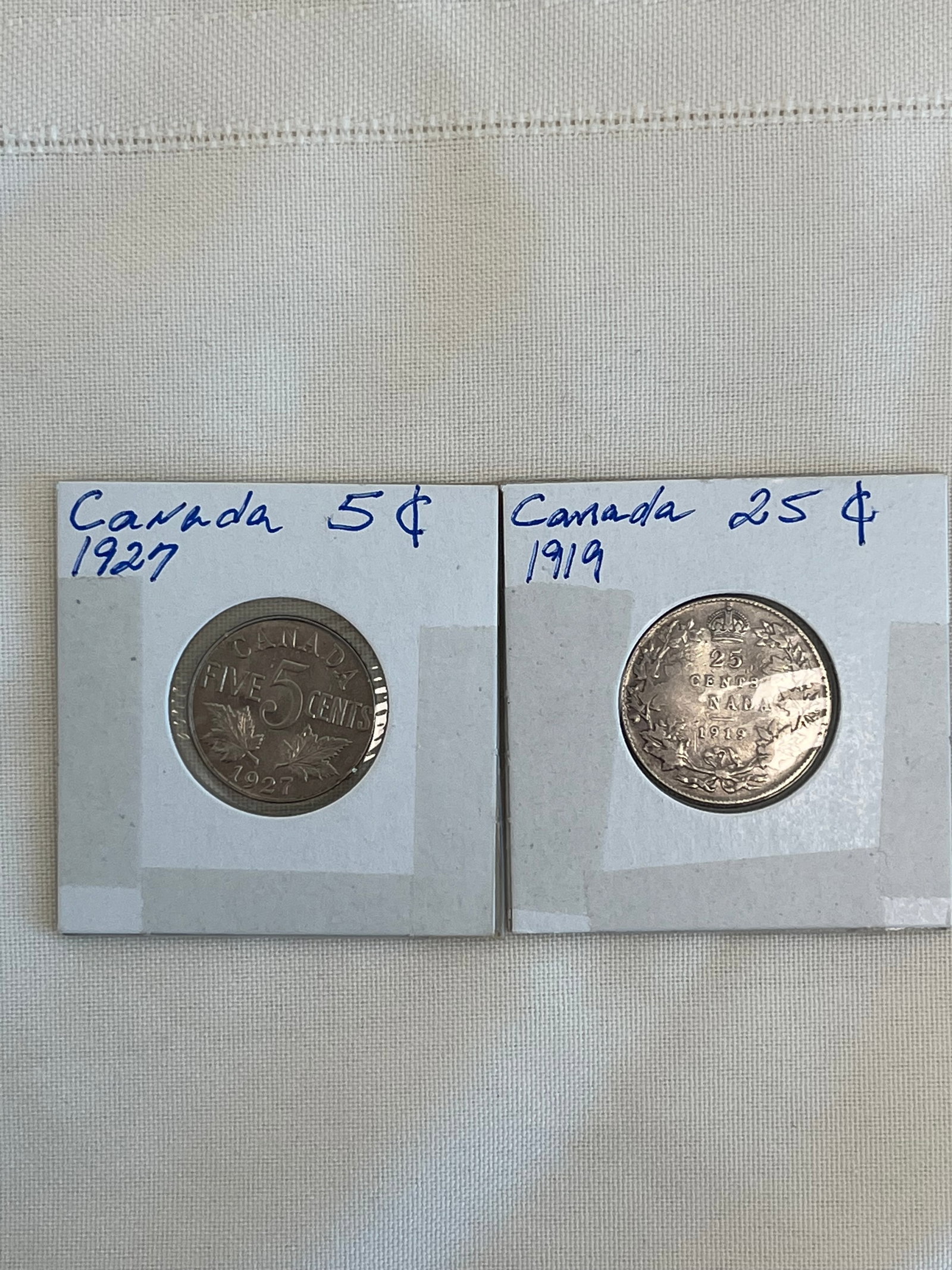 1919 Canada 25 Cent Coin & 1927 Canada 5 Cent Coin (2) (1 of 5)