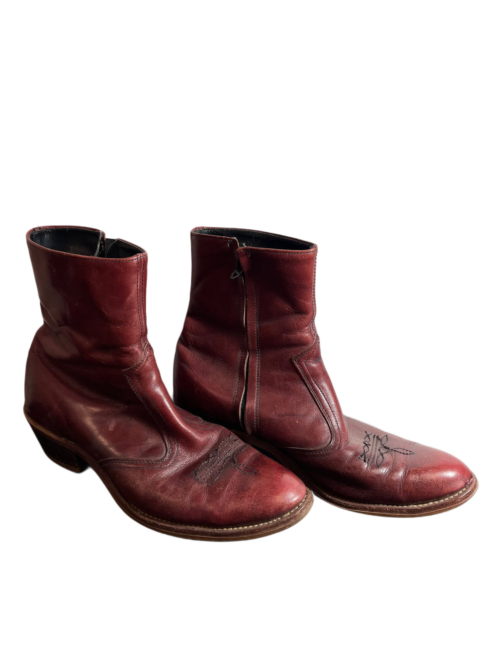 Leather Cowboy Boots, Short, Vintage: Used.
