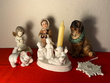 Holiday Ceramic Figures, 6 Pieces