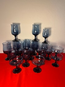 Vintage Libby Smokey Blue Set, 38 Pieces