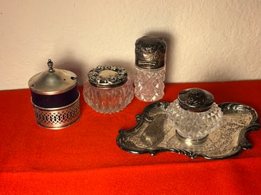 Sterling & Glass Trinket Jars