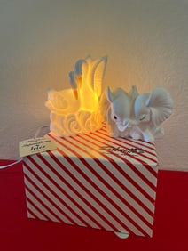 Bone China Elephant Lot and Oil Warmer