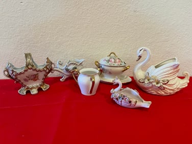 Ceramic & Porcelain Trinket Dish Lot, 6 Pieces