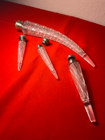 Sterling & Crystal Perfume Bottles, 4 Pieces