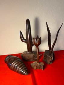 Ironwood Cactus, Flower, Ferns, and Shell, 6 Pieces