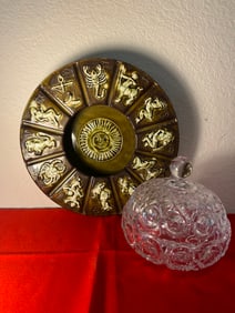 Maddux 1967 Zodiac Ashtray & Crystal Candy Dish