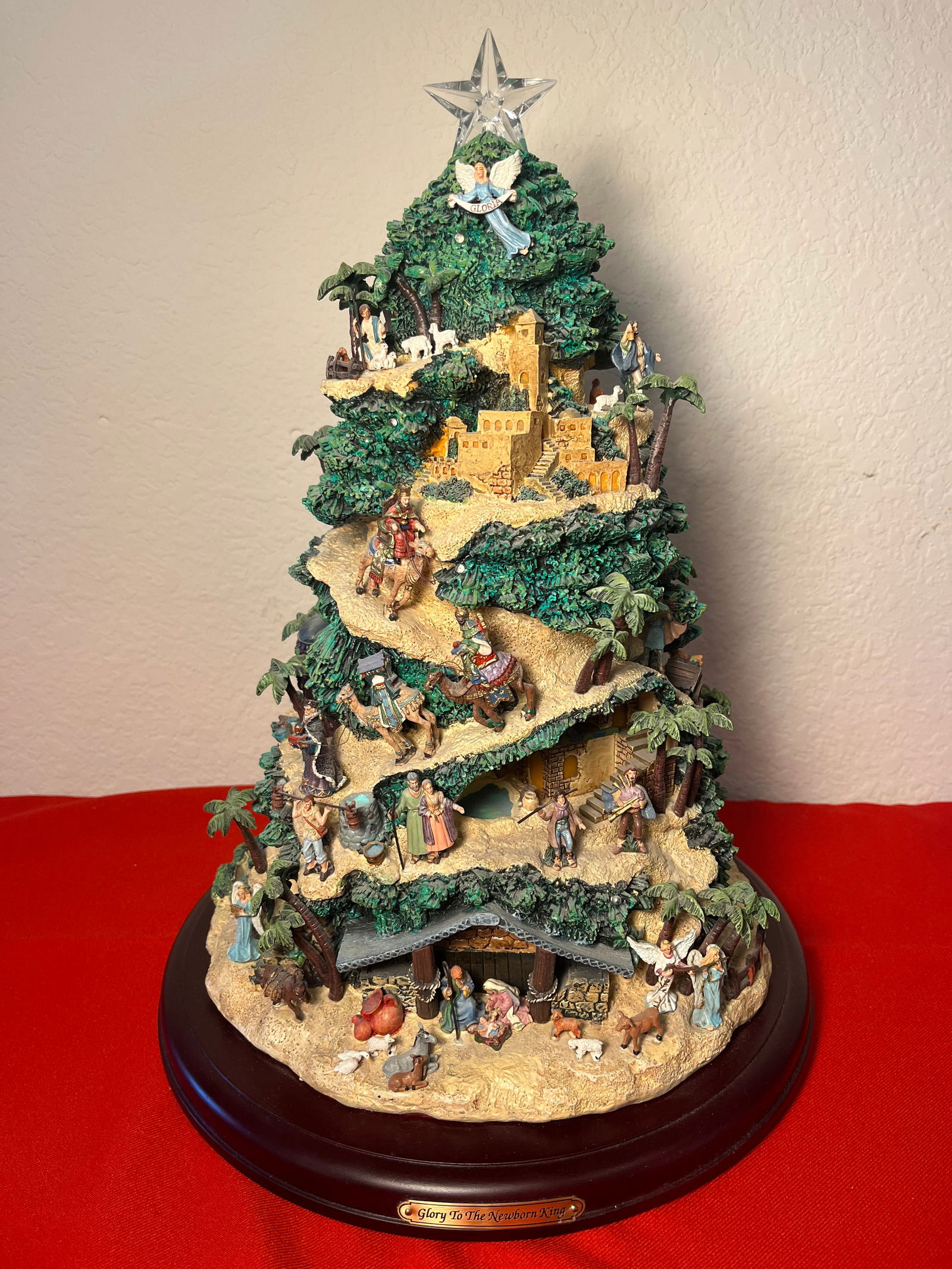 Hawthorne Village Tree: Thomas Kinkade, Illuminated Nativity Tree, Plays "Silent Night"