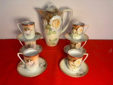 RS German Porcelain Tea Set, 14 Pieces