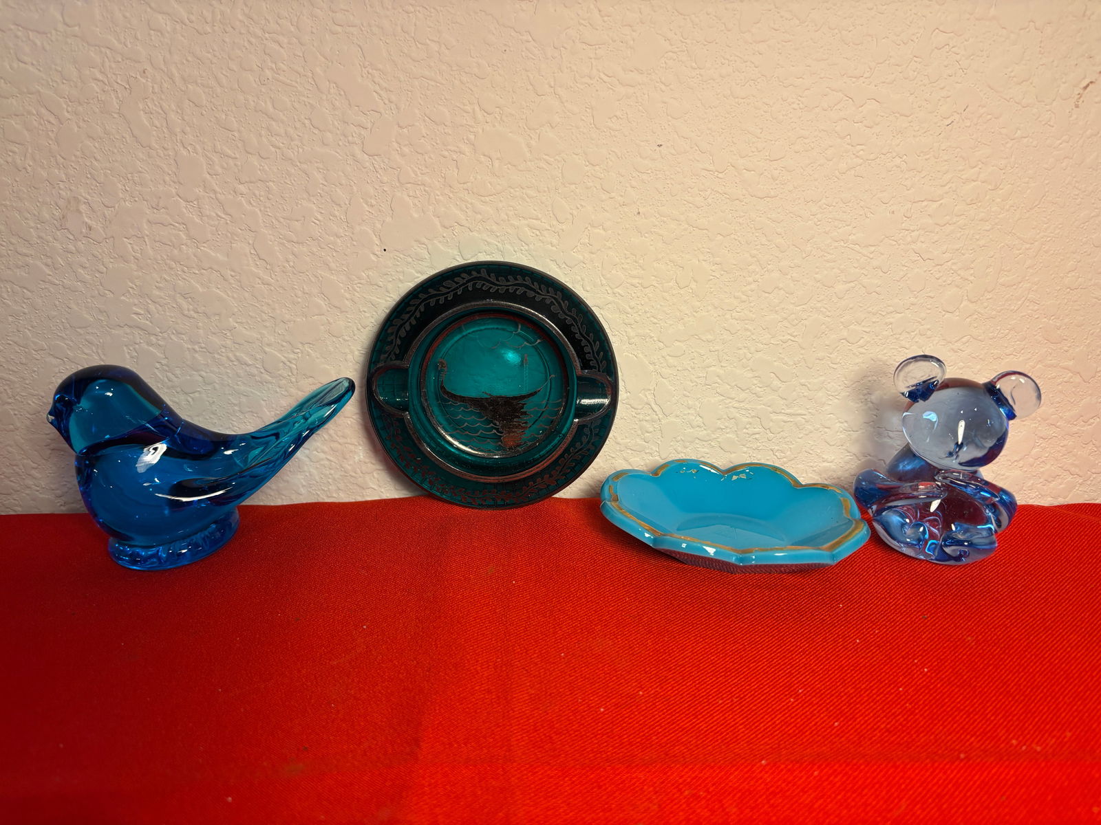 Blue Glass Lot of Dishes & Animals (1 of 2)