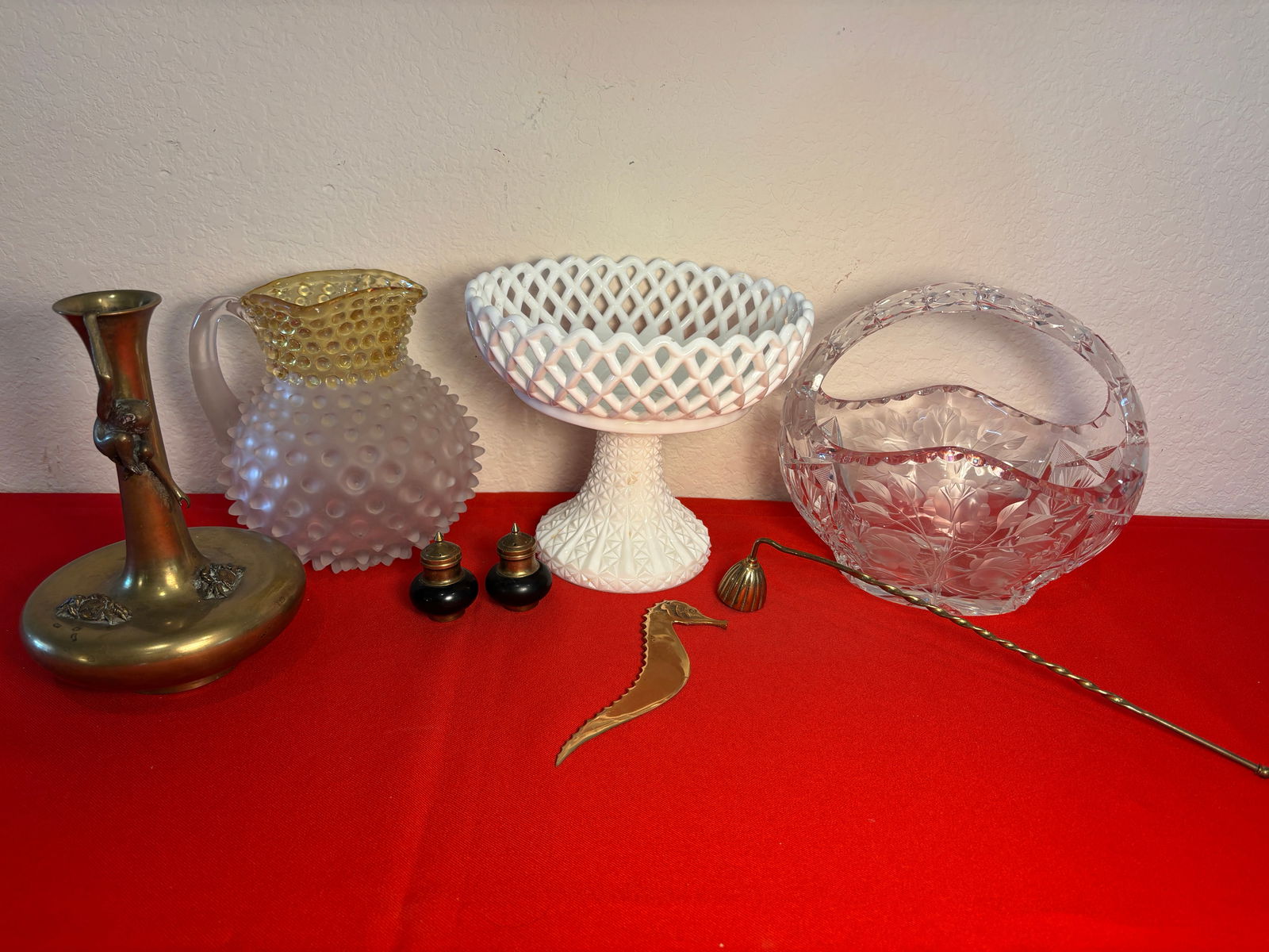 Glass Dish & Brass Lot, 7 Pieces (1 of 7)