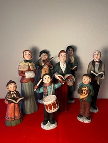 8 Porcelain Christmas Carolers Lot