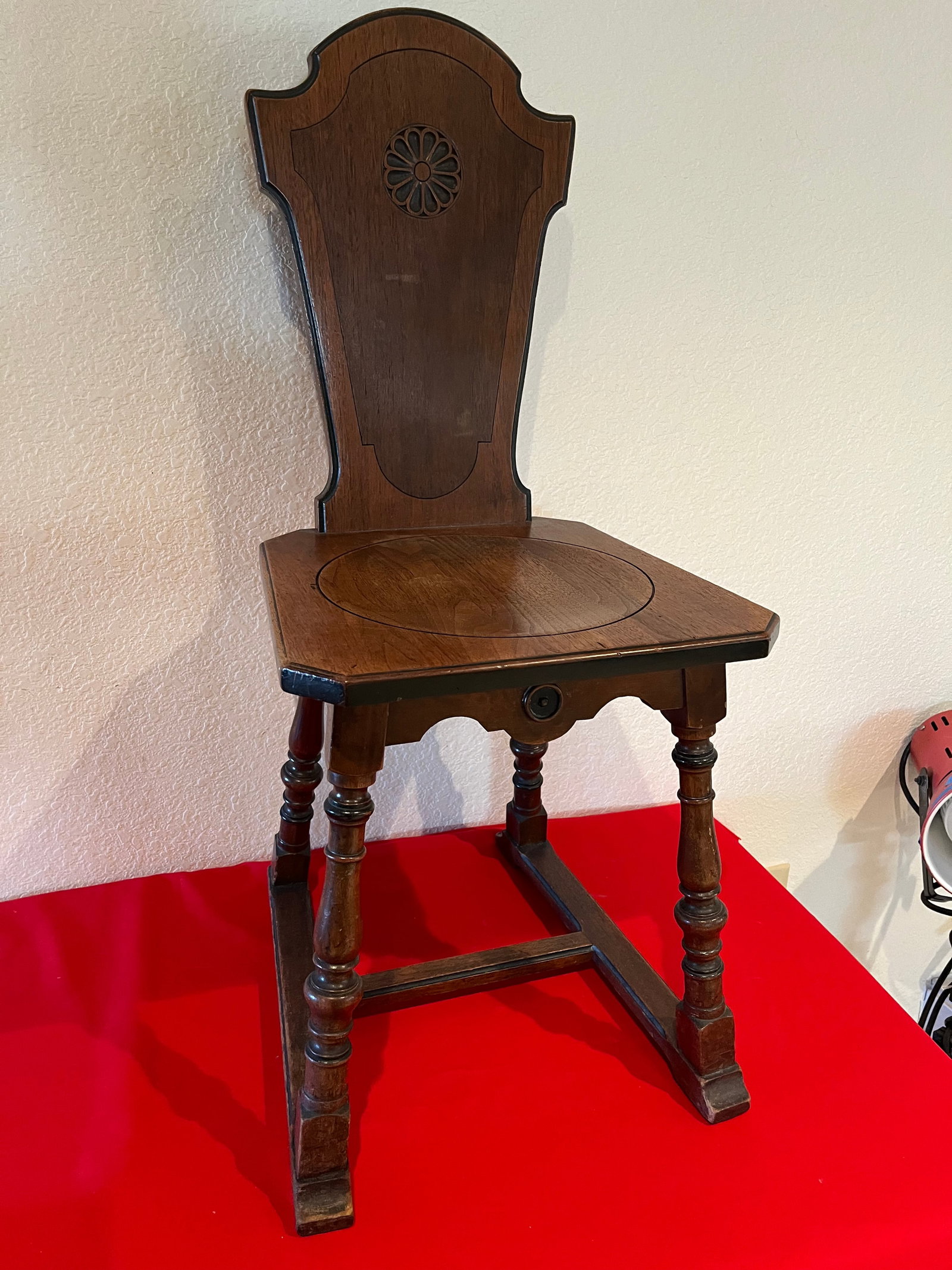 Antique Hand Carved Wood Chair: Made in USA. Michigan Chair Company. Seat Height: 18". Slightly used. Minor scuffs. See all photos.