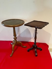 Set of 2 Vintage Wood Plant Stands
