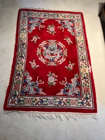 Vintage Asian Hand woven Wool Rug