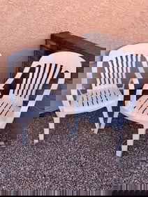 Set of 2 Plastic Patio Chairs