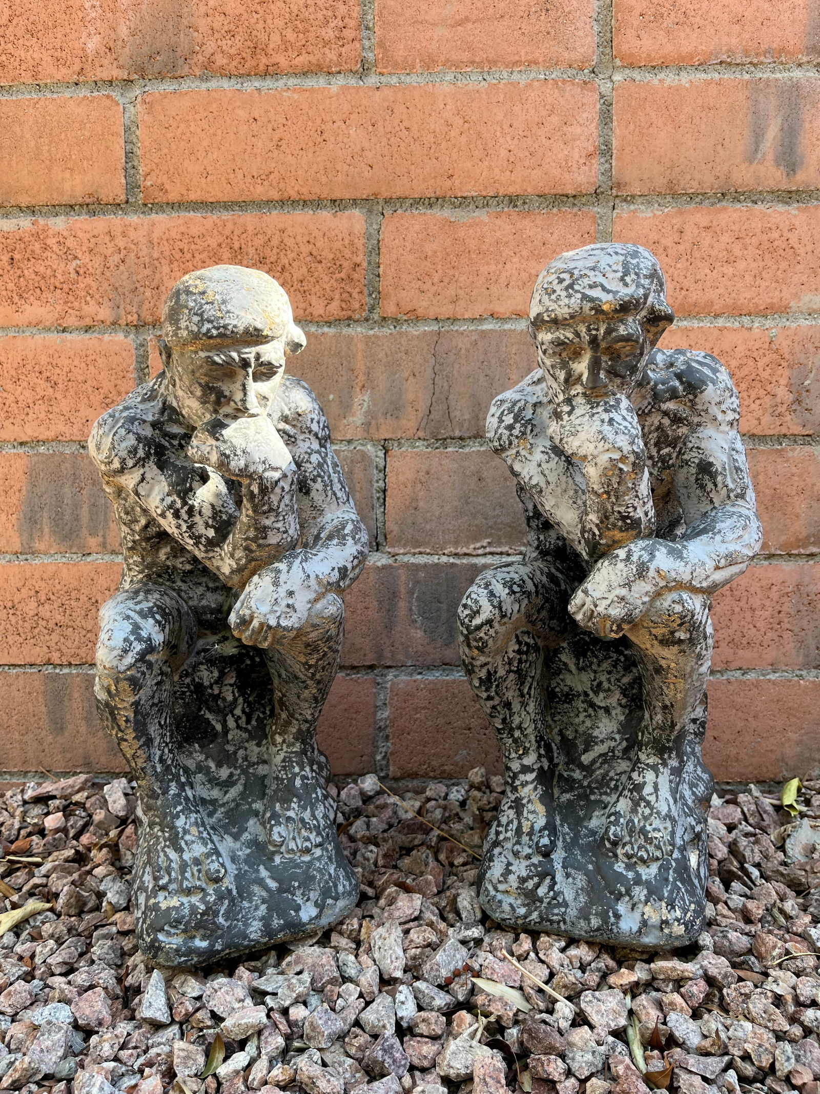 Set of 2 Thinking Man Garden Art Statues (1 of 4)