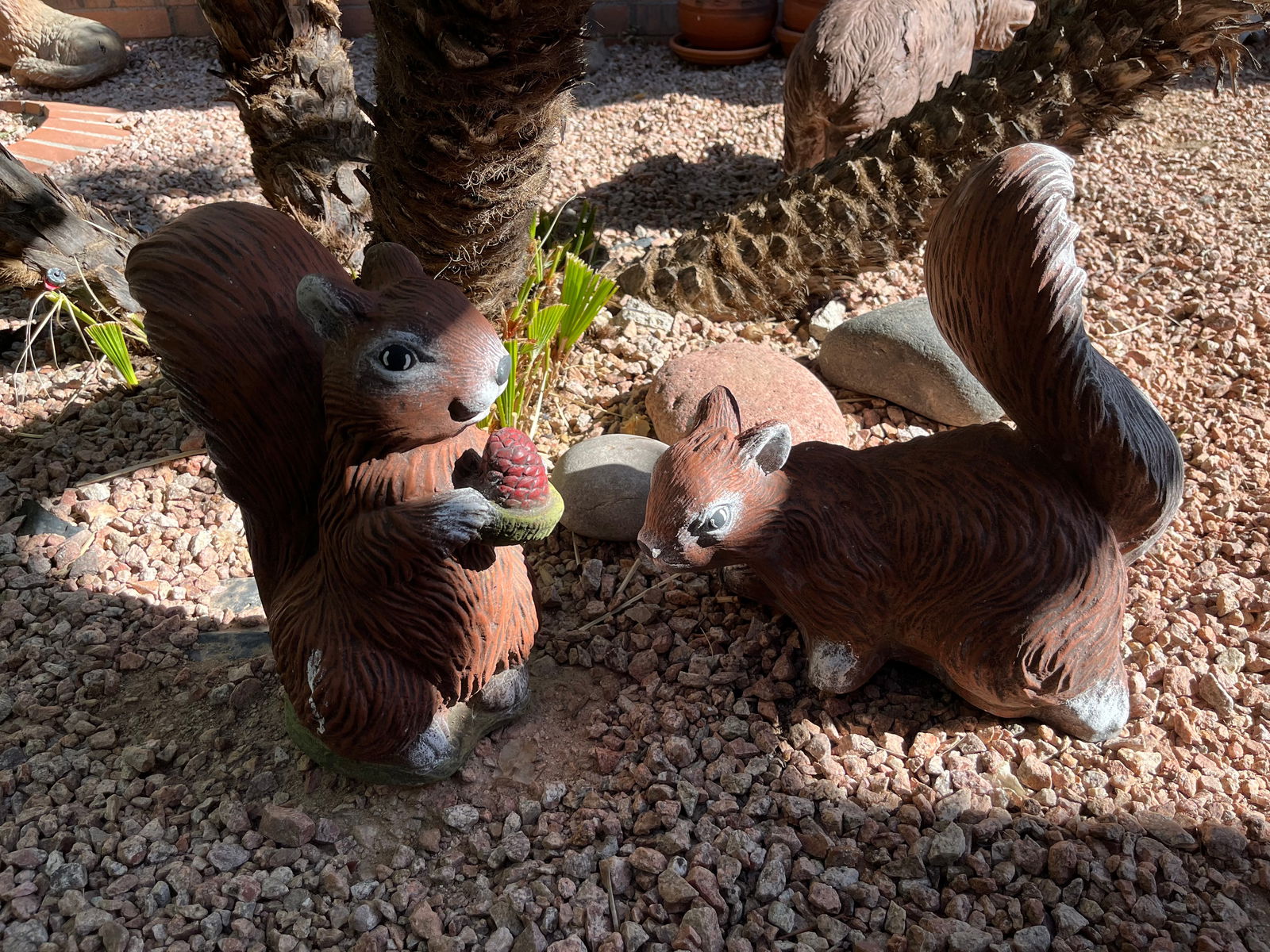 2 Concrete Garden Squirrels (1 of 1)