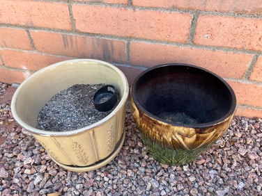 2 Ceramic Glazed Planters