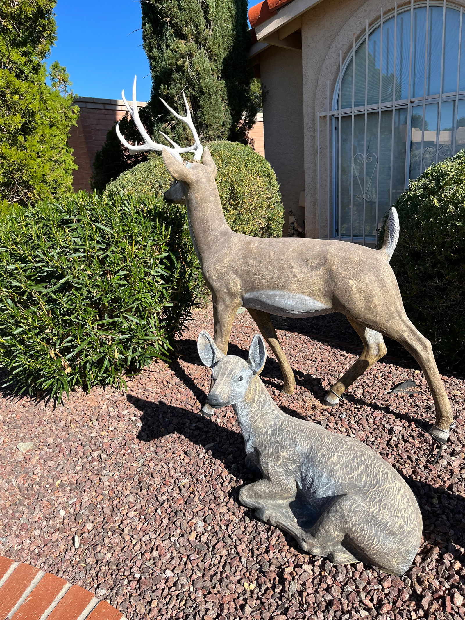 Pair of Large Concrete Deer Garden Decor (1 of 6)