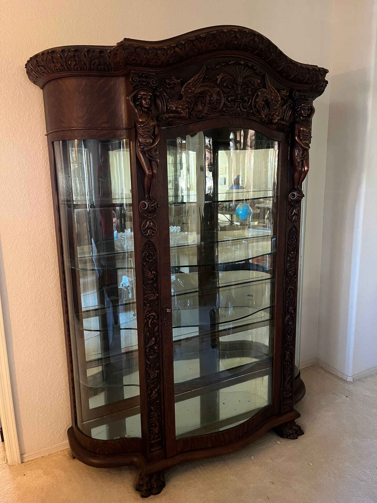 Victorian Style Wood China Cabinet (1 of 8)