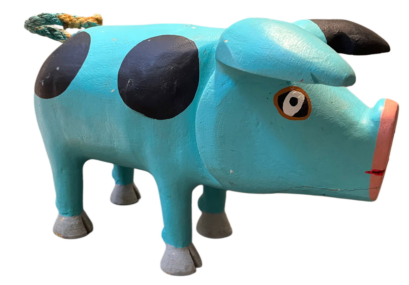 Hector Rascon Oaxacan Pig, Large: Handmade/ Painted, signed. Used, slight cracks.