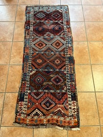 Malatya Kurdish Tribal Runner Rug, Vintage