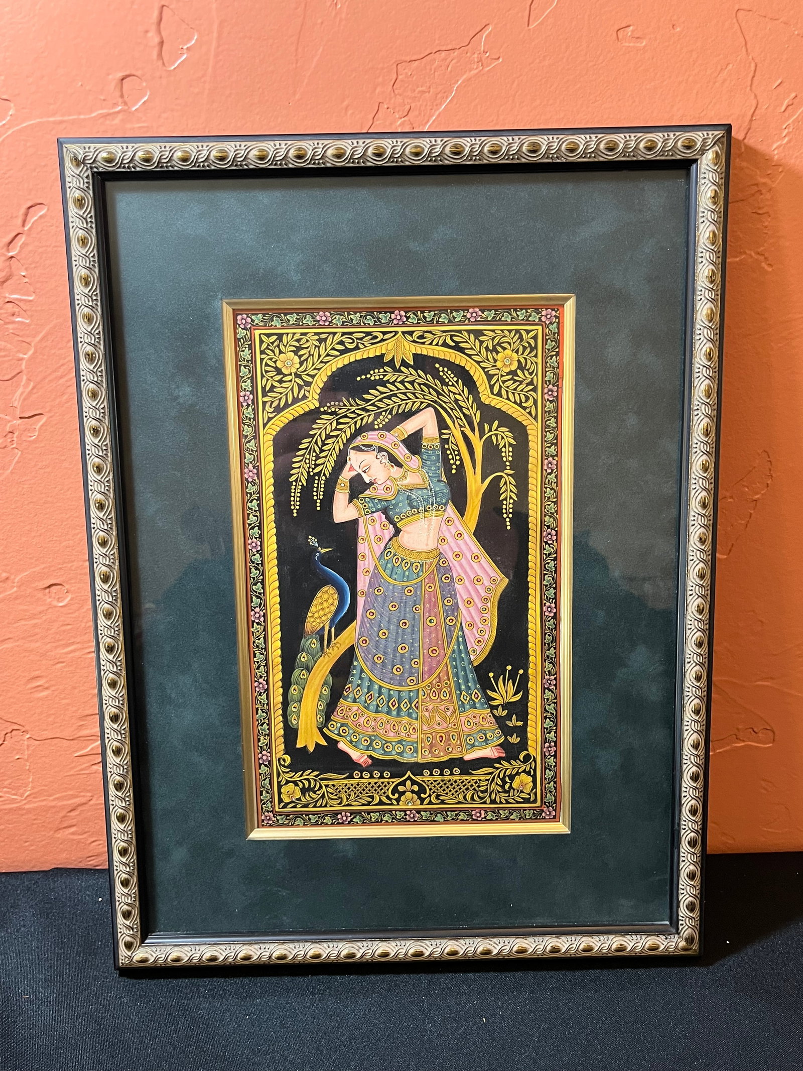 Handmade Indian Folk Art: Handmade, Vintage, Good condition, good frame condition, 15" x 11"