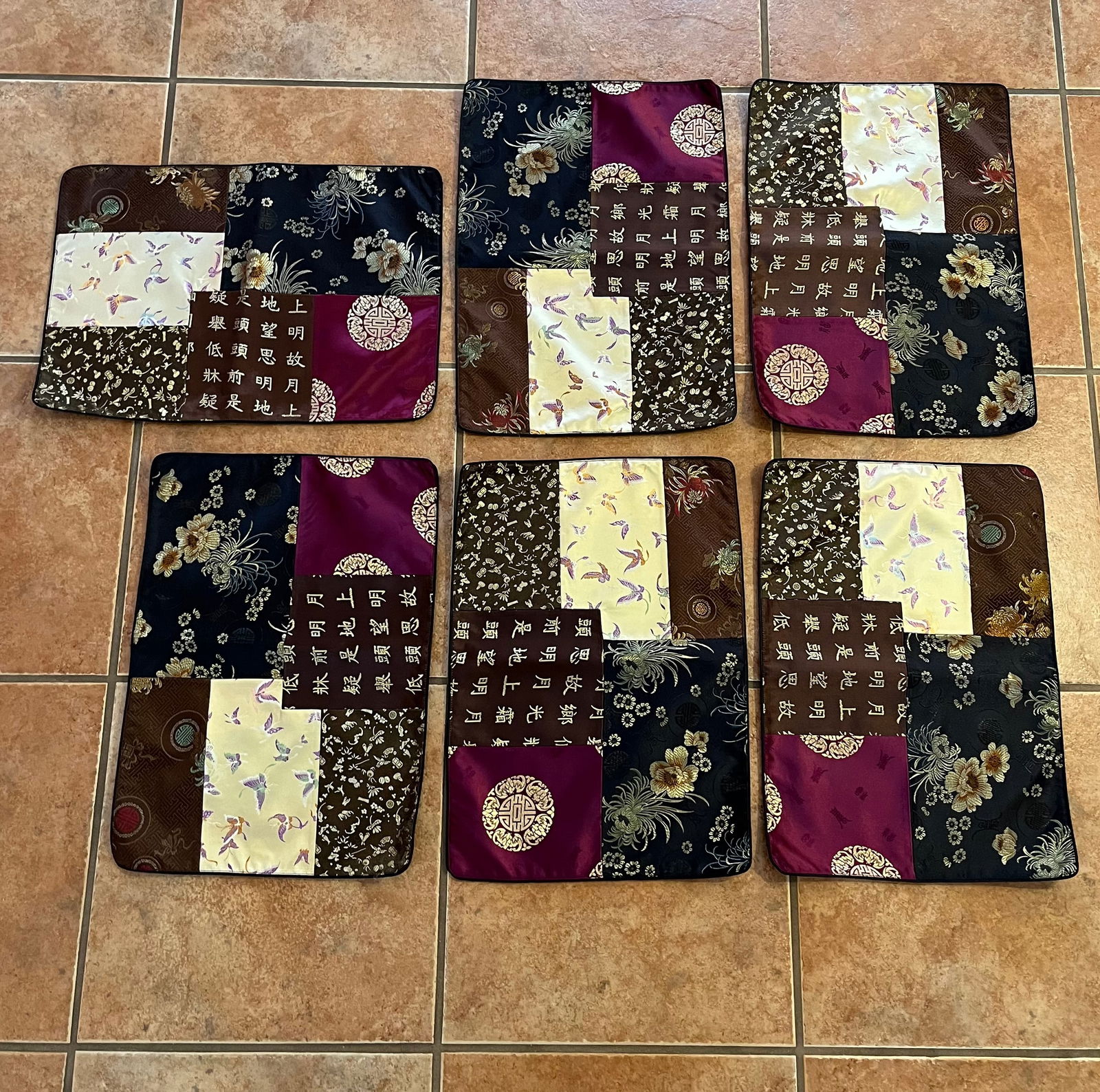 Set of Asian Placemats: Set of 6, all good condition, Measurement for all six: 20" x 14"