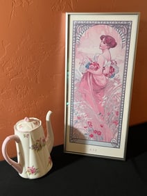 "Shelley" Porcelain Tea Pot & Mucha Print