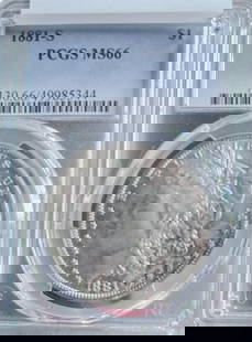 1881-S Morgan Silver Dollar M66: The 1881-S Morgan Silver Dollar is a stunning piece of American history, minted at the San Francisco Mint. This coin features George T. Morgan’s iconic design, with Lady Liberty on the obverse and