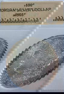 1896 Morgan Silver Dollar MS65: This 1896 Morgan Dollar has been certified as MS-65. This highly collectible coin is a great addition to any numismatic collection. George T. Morgan’s design has made the Morgan Dollar beloved