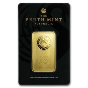 1 oz Perth Mint Gold Bar: Perth Mint 1 Oz Gold Bar - 24K .9999 Fine GoldThe Perth Mint Gold Bar stands as a hallmark of quality and craftsmanship, making it a premier choice for both investors and collectors.This 1 troy ounce 