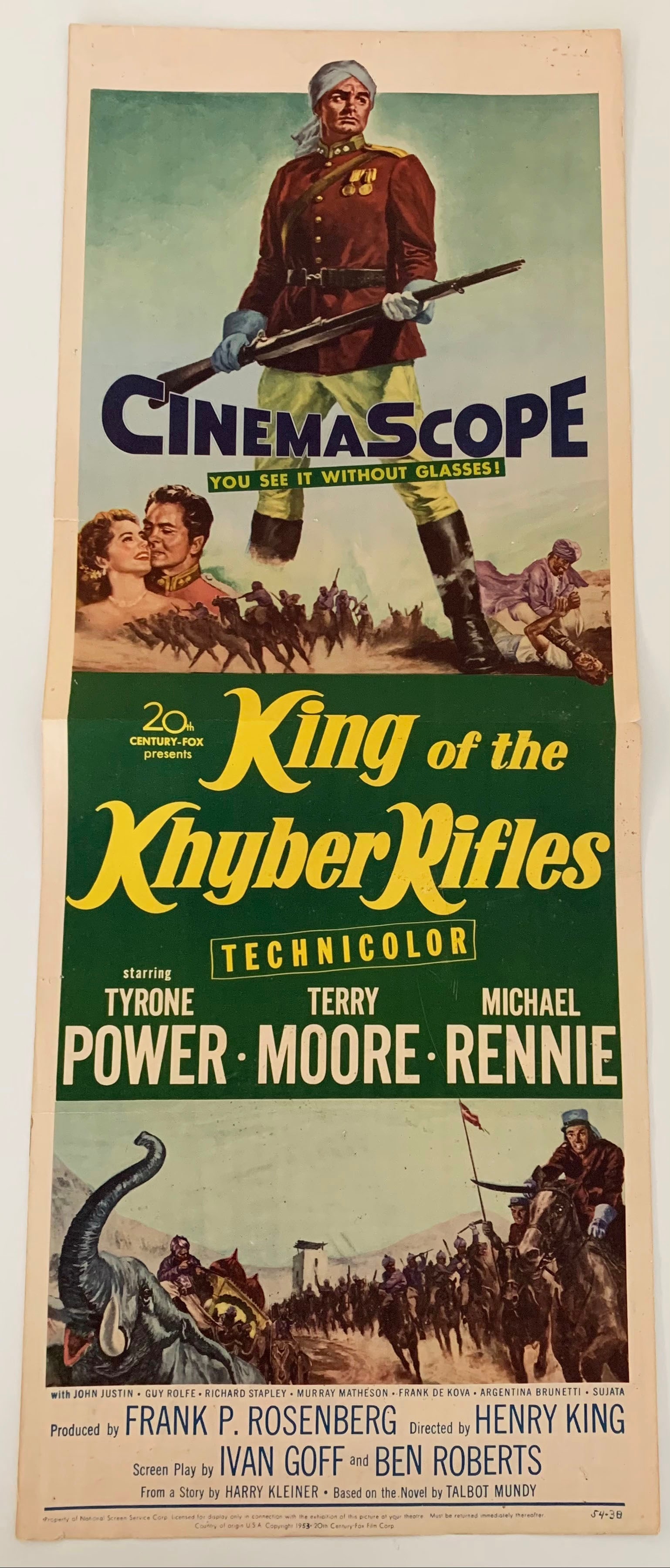 King of the Khyber Rifles vintage movie poster: King of the Khyber Rifles vintage movie poster - 1954. 14x36 inches